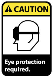 Caution - Eye Protection Required Label - AccuformNMC CGA10AP