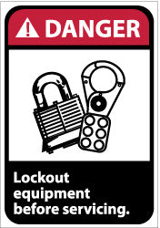 Danger - Lock Out Equipment Before Servicing Label - AccuformNMC DGA18AP