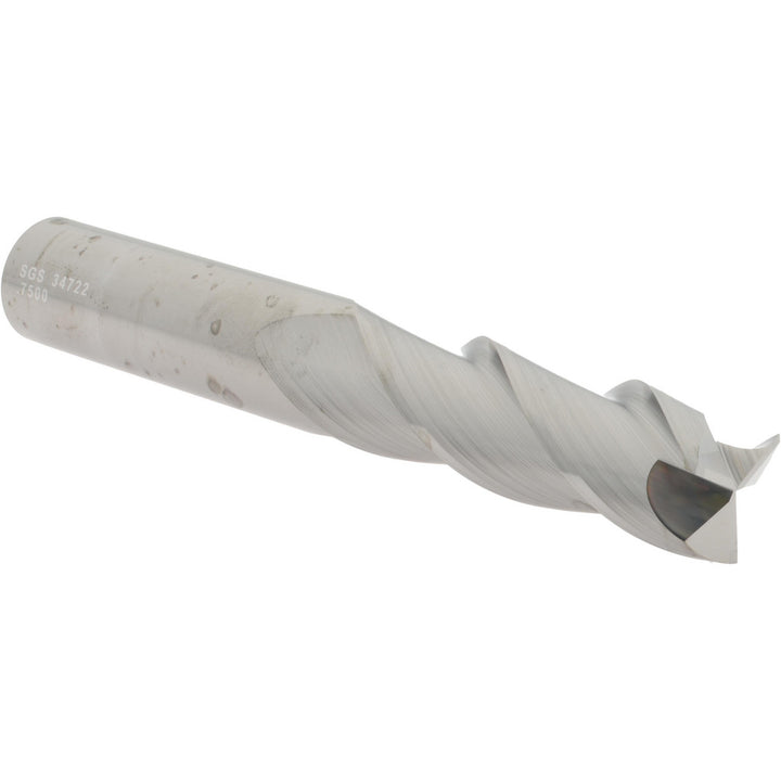 3/4" 3-Flute Solid Carbide Square End Mill - SGS 34722