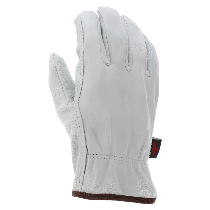 Large Gray; Brown Cowhide Leather General Purpose Gloves - MCR Safety 3120L