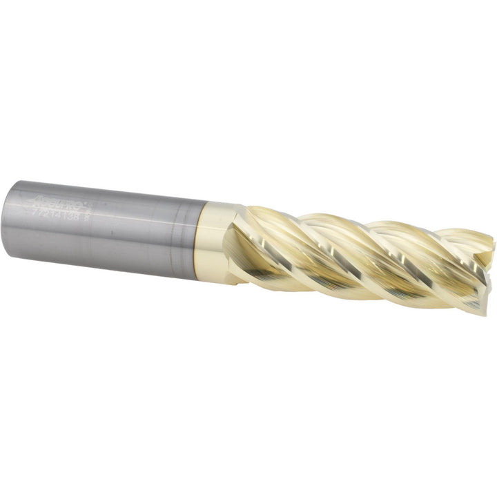 1" 5-Flute Solid Carbide Square End Mill, ZrN - Accupro 316146