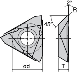 JTBR3005F Carbide Insert, Grade J740, TiN - Tungaloy 6804924