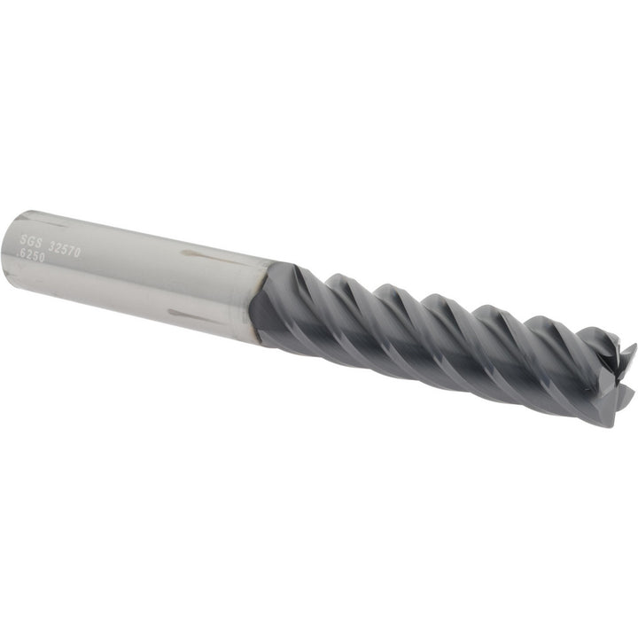 5/8" 5-Flute Solid Carbide Corner Radius End Mill, AlTiN - SGS 32570