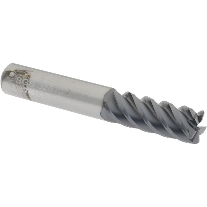 3/8" 5-Flute Solid Carbide Corner Radius End Mill, AlTiN - SGS 32573