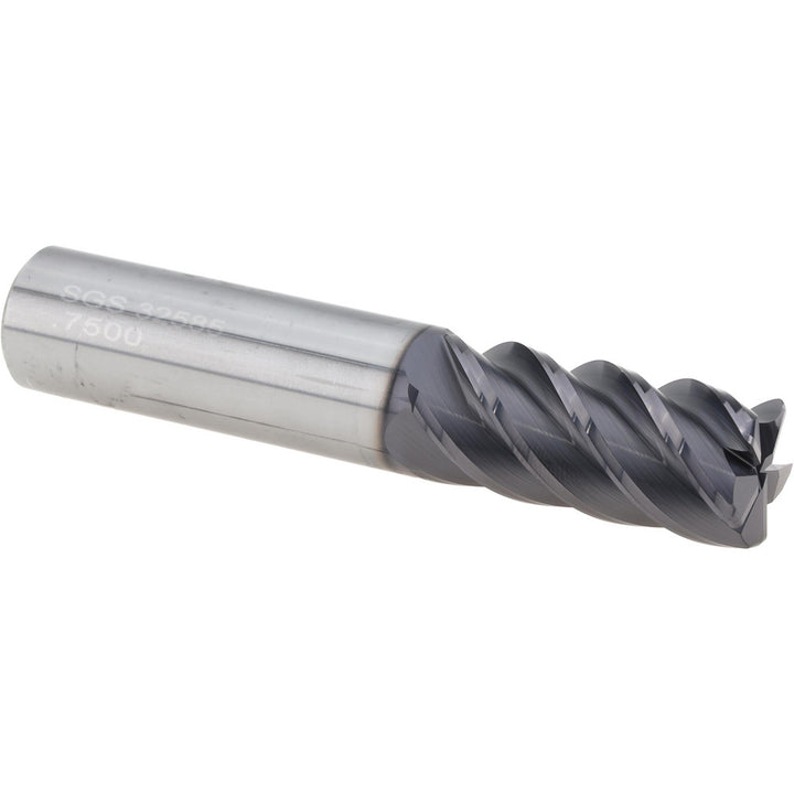 3/4" 5-Flute Solid Carbide Corner Radius End Mill, AlTiN - SGS 32585