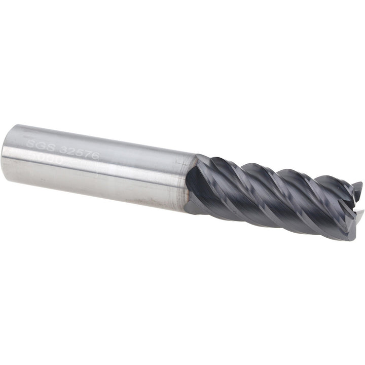 1/2" 5-Flute Solid Carbide Corner Radius End Mill, AlTiN - SGS 32576