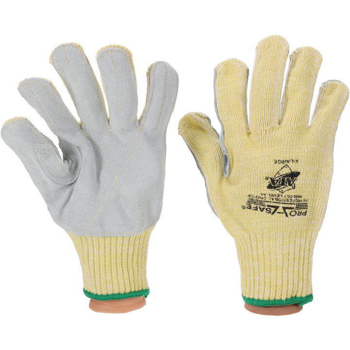 X-Large Leather Cut-Resistant; Puncture-Resistant Gloves - PRO-SAFE GLA-A7-XL