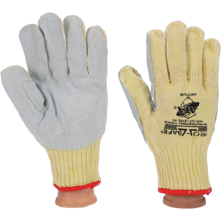 Medium Leather Cut-Resistant; Puncture-Resistant Gloves - PRO-SAFE GLA-A7-M