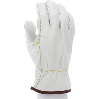 X-Large Beige; Brown Cowhide Leather General Purpose Gloves - MCR Safety 3203XL