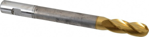 3/4" 4-Flute High Speed Steel Ball End Mill, TiN - Hertel H79570537
