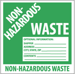 Non-Regulated Waste Optional Information: Shipper___, Addres Label - AccuformNMC HW5AL