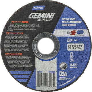 5 x 3/32" Aluminum Oxide Grinding & Cutoff Wheel - Norton 66252823600