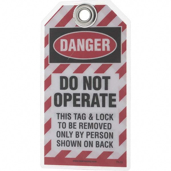 DANGER, DO NOT OPERATE, EQUIPMENT LOCKED OUT BY Tag - Idesco T1-13