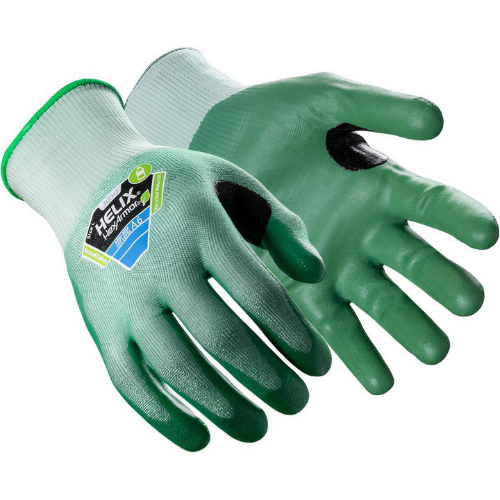 Large Green HPPE; Polyester; Steel; Fiberglass Cut & Puncture-Resistant Gloves - HexArmor. 3050-L (9)