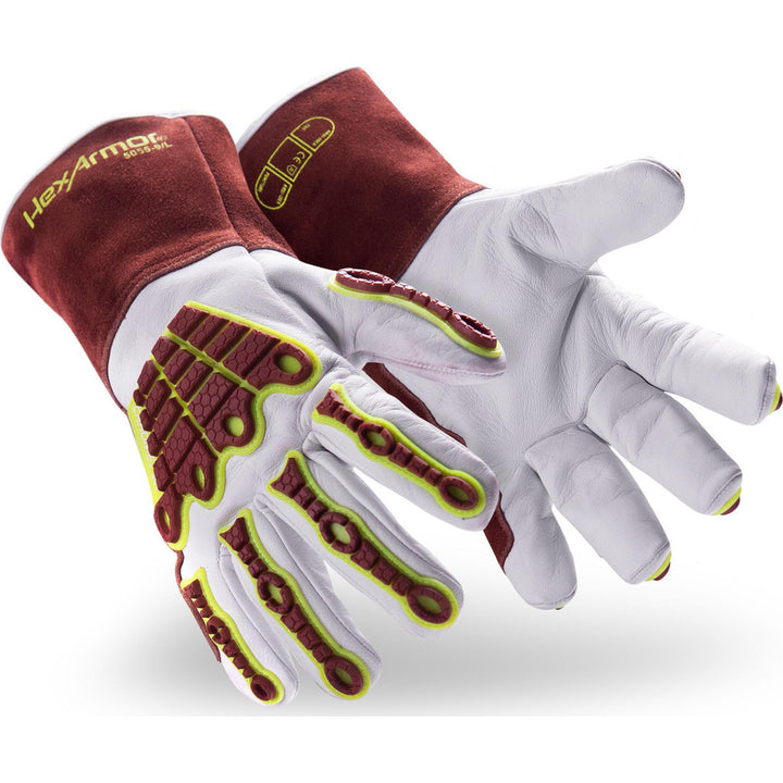 X-Large Leather Cut; Heat; Puncture Gloves - HexArmor. 5055-XL (10)