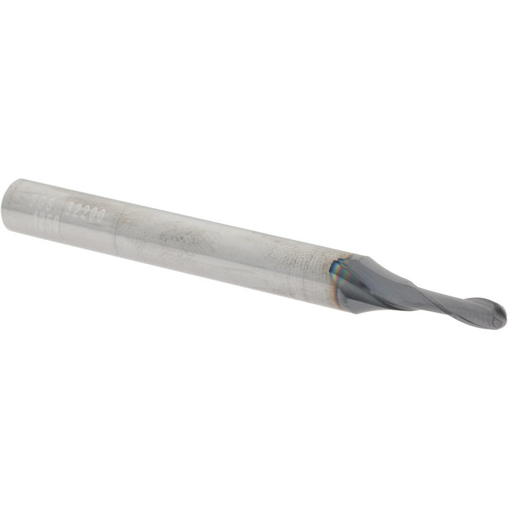 1/8" 2-Flute Solid Carbide Ball End Mill, AlTiN - SGS 32200