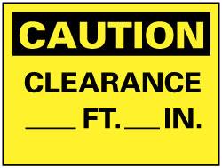 CLEARANCE ___FT ___IN Sign - AccuformNMC C100RB