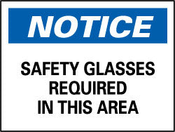 SAFETY GLASSES REQUIRED IN THIS AREA Sign - AccuformNMC N6RB