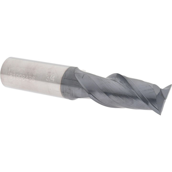 3/4" 2-Flute Solid Carbide Square End Mill, AlTiN - Accupro 12181548