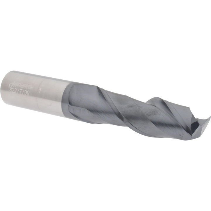1" 2-Flute Solid Carbide Square End Mill, AlTiN - Accupro 12181742