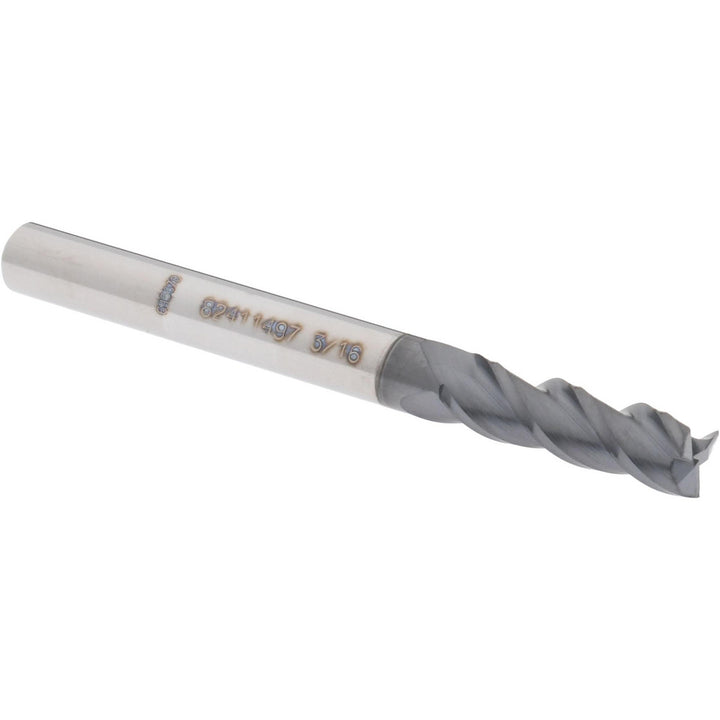 3/16" 3-Flute Solid Carbide Square End Mill, AlTiN - Accupro 12181928
