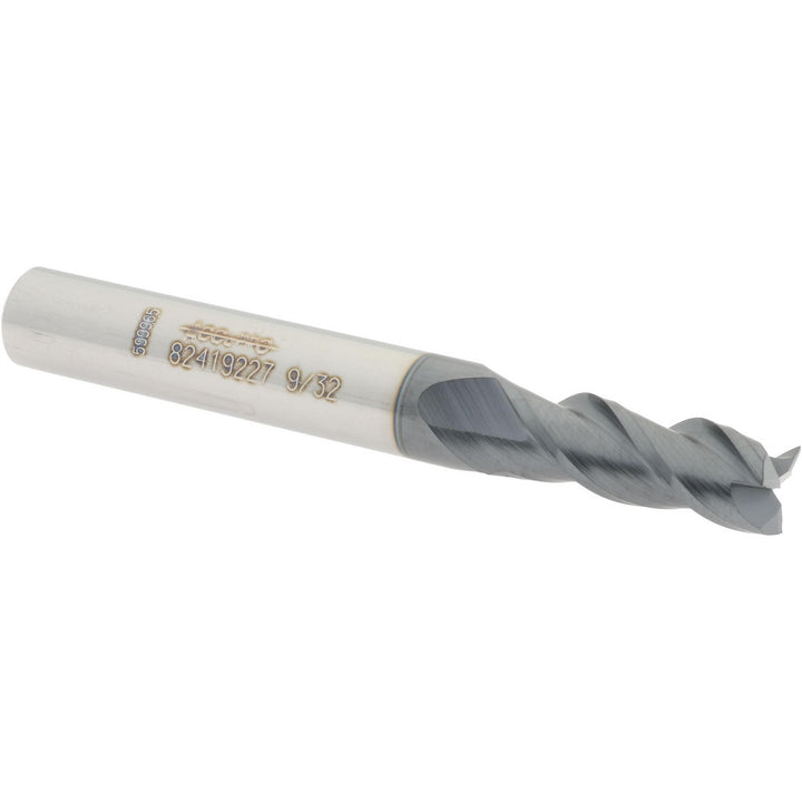 9/32" 3-Flute Solid Carbide Square End Mill, AlTiN - Accupro 12181976
