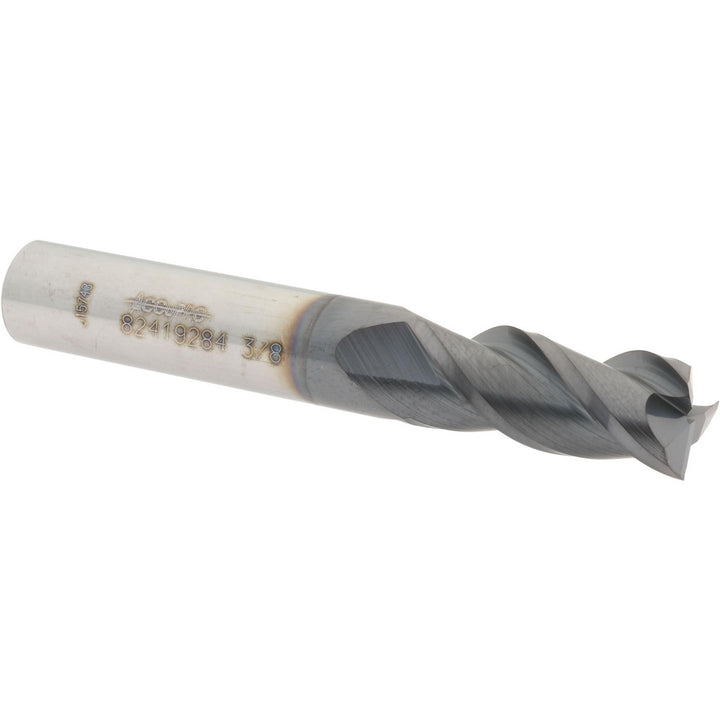 3/8" 3-Flute Solid Carbide Square End Mill, AlTiN - Accupro 12182031