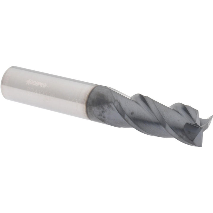 7/16" 3-Flute Solid Carbide Square End Mill, AlTiN - Accupro 12182051