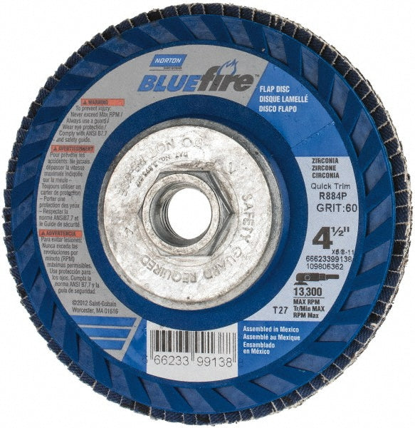4-1/2" 60-Grit Zirconia Alumina Disc - Norton 66623399138