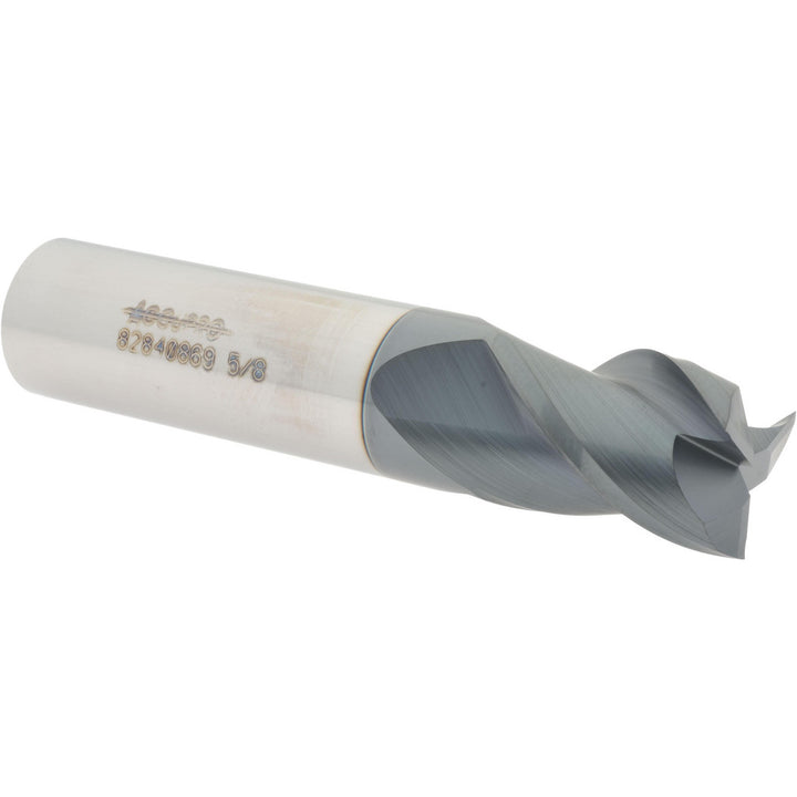 5/8" 3-Flute Solid Carbide Square End Mill, AlTiN - Accupro 12182195
