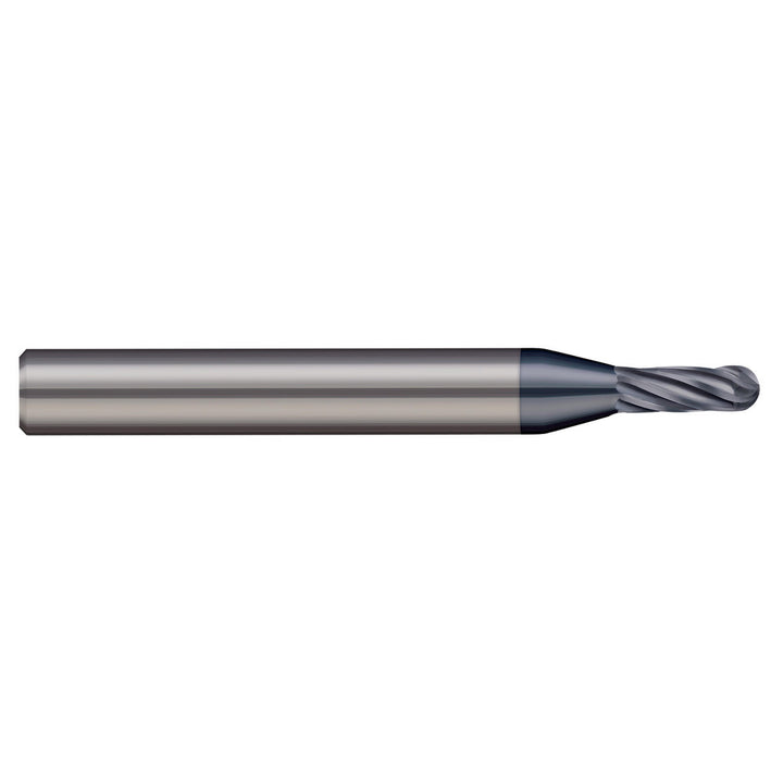 1/4" 6-Flute Solid Carbide Ball End Mill, AlTiN Nano - Harvey Tool 763516-C6