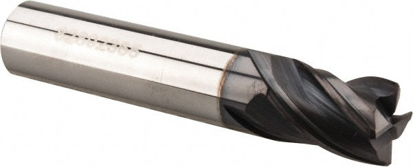 3/8" 4-Flute Solid Carbide Corner Radius & Corner Chamfer End Mill, AlTiN - Accupro 95168545