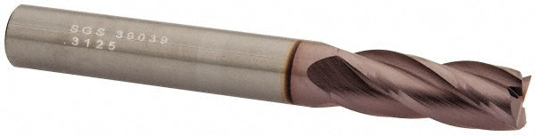 5/16" 4-Flute Solid Carbide Square End Mill, TiCN - SGS 39039