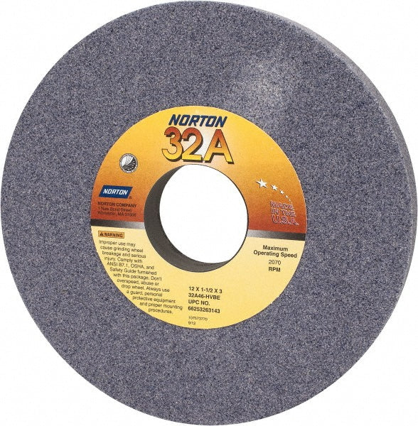 12 x 1-1/2" 46-Grit Aluminum Oxide Grinding & Cutoff Wheel - Norton 66253263143