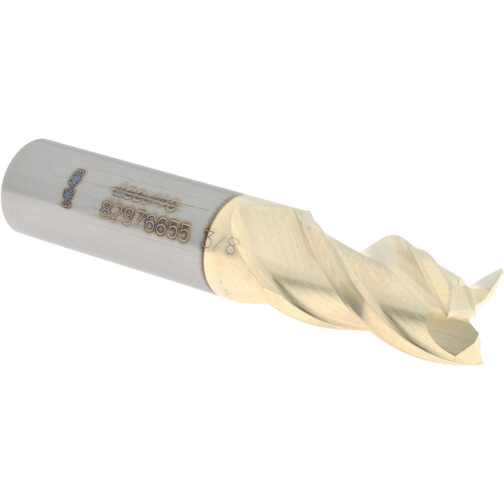 3/8" 3-Flute Solid Carbide Square End Mill, ZrN - Accupro 12179730