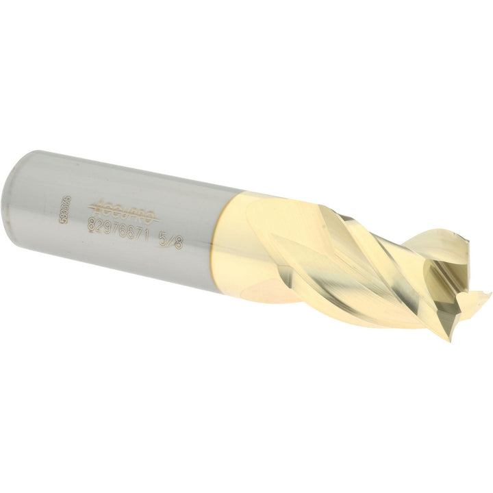 5/8" 3-Flute Solid Carbide Square End Mill, ZrN - Accupro 12179752