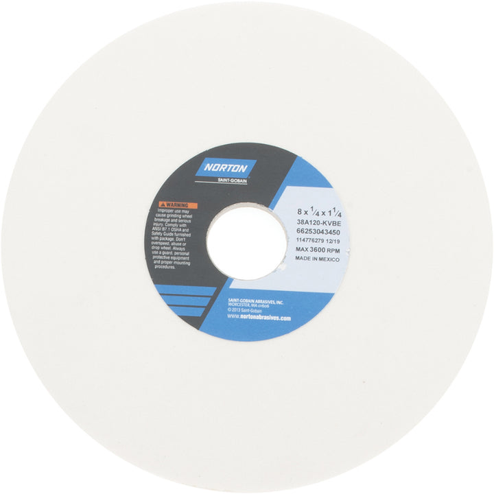 8 x 1/4" 120-Grit Aluminum Oxide Grinding & Cutoff Wheel - Norton 66253043450