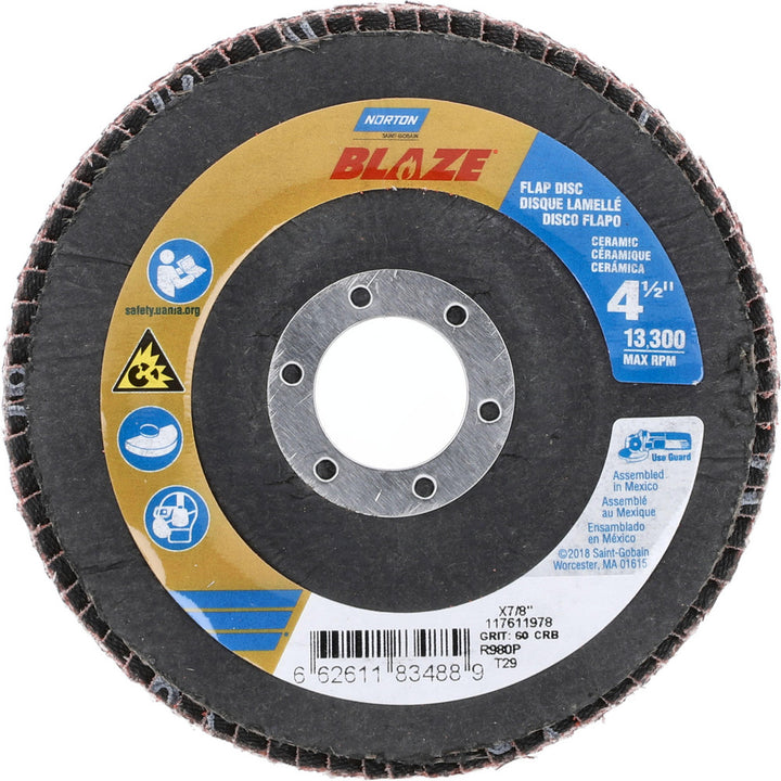4-1/2" 60-Grit Zirconia Alumina Disc - Norton 66261183488
