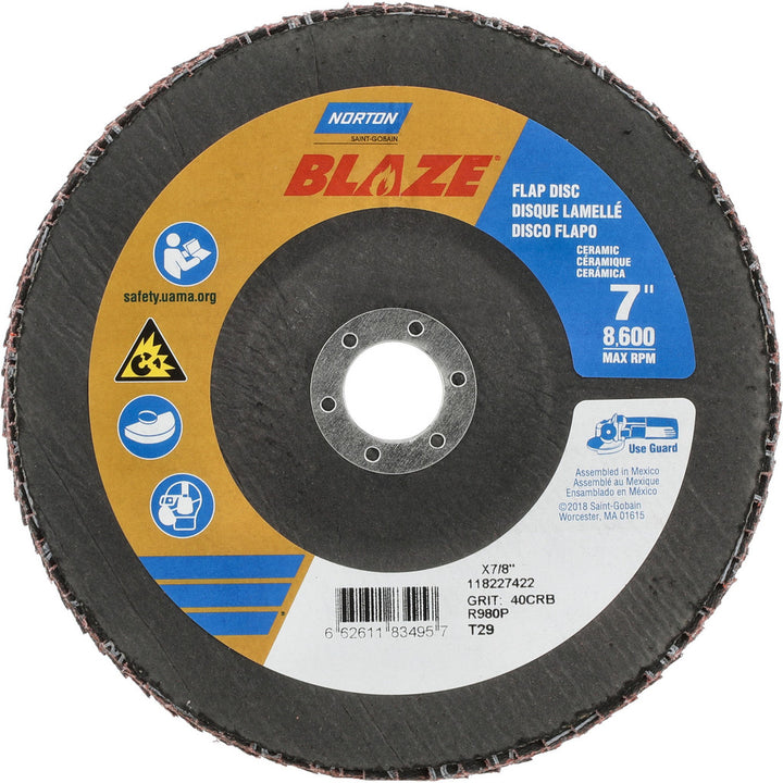 7" 40-Grit Zirconia Alumina Disc - Norton 66261183495