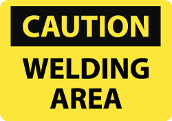 Caution - Welding Area Sign - AccuformNMC C362RB