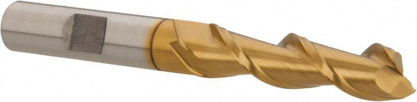 3/8" 2-Flute High Speed Steel Square End Mill, TiN - Hertel GH071024