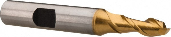 1/4" 2-Flute High Speed Steel Square End Mill, TiN - Hertel GH07001619