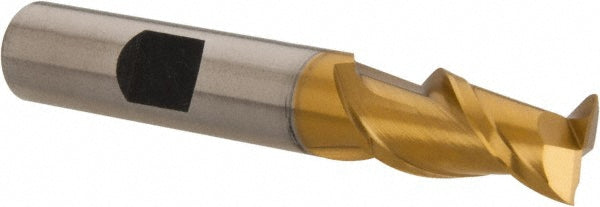 3/8" 2-Flute High Speed Steel Square End Mill, TiN - Hertel GH070024