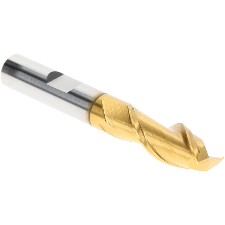 7/16" 2-Flute High Speed Steel Square End Mill, TiN - Hertel GH070028