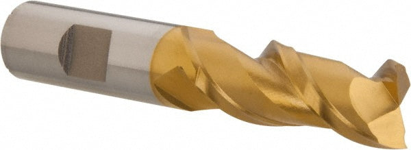5/8" 2-Flute High Speed Steel Square End Mill, TiN - Hertel GH070040