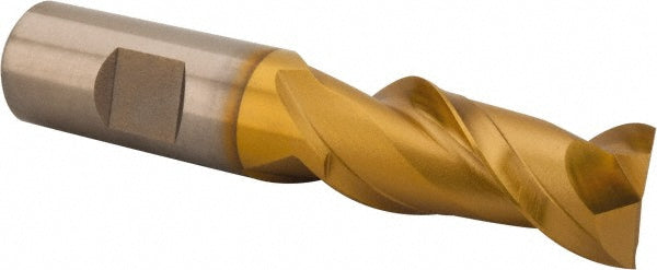 3/4" 2-Flute High Speed Steel Square End Mill, TiN - Hertel GH070048