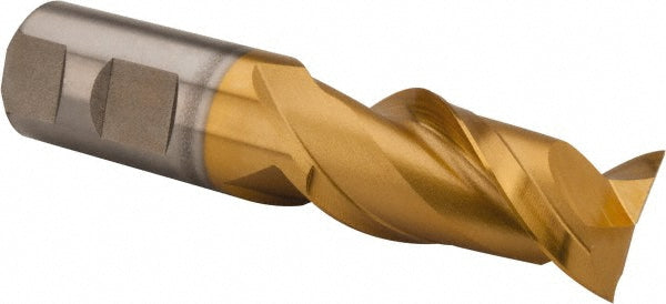 1" 2-Flute High Speed Steel Square End Mill, TiN - Hertel GH070064