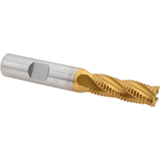 0.4375" 4-Flute Cobalt Roughing End Mill, TiN - Hertel 84512102