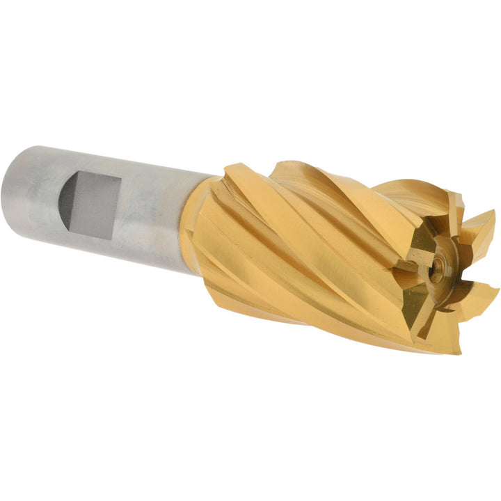 1-1/8" 6-Flute High Speed Steel Square End Mill, TiN - Hertel GH03210819