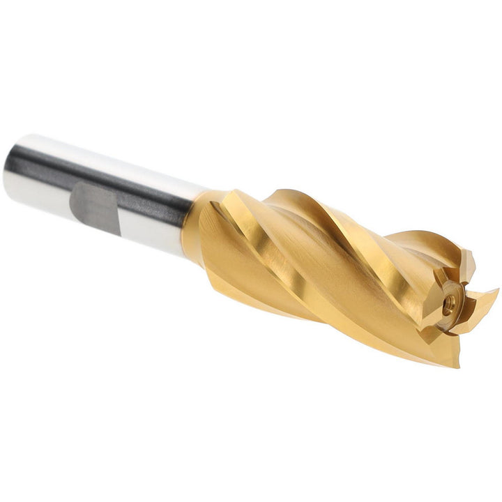 13/16" 4-Flute High Speed Steel Square End Mill, TiN - Hertel GH99914222
